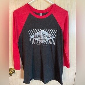 Black Ribbon Records Big Matador Recording Baseball Raglan TShirt Sz Medium